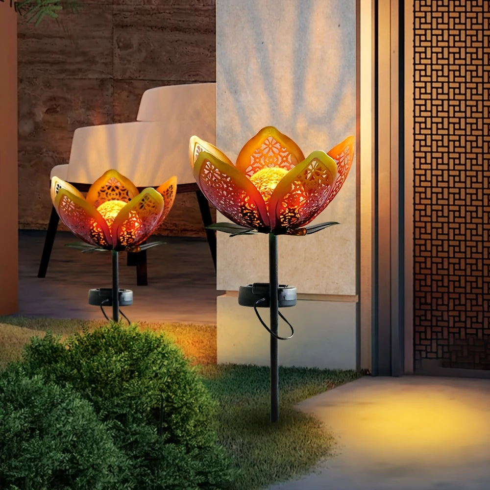 Solar Gartenleuchte Lotusblume – Dekorative LED Außenbeleuchtung für Garten und Hof