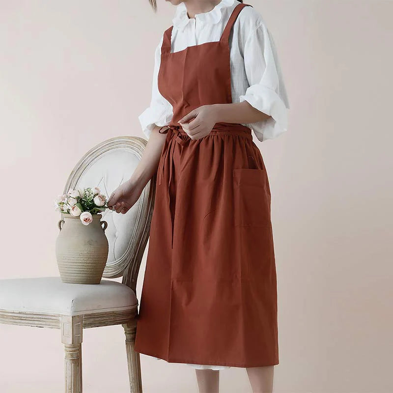 Baumwollschürze Mit Taschen Und Wasserabweisender Beschichtung
