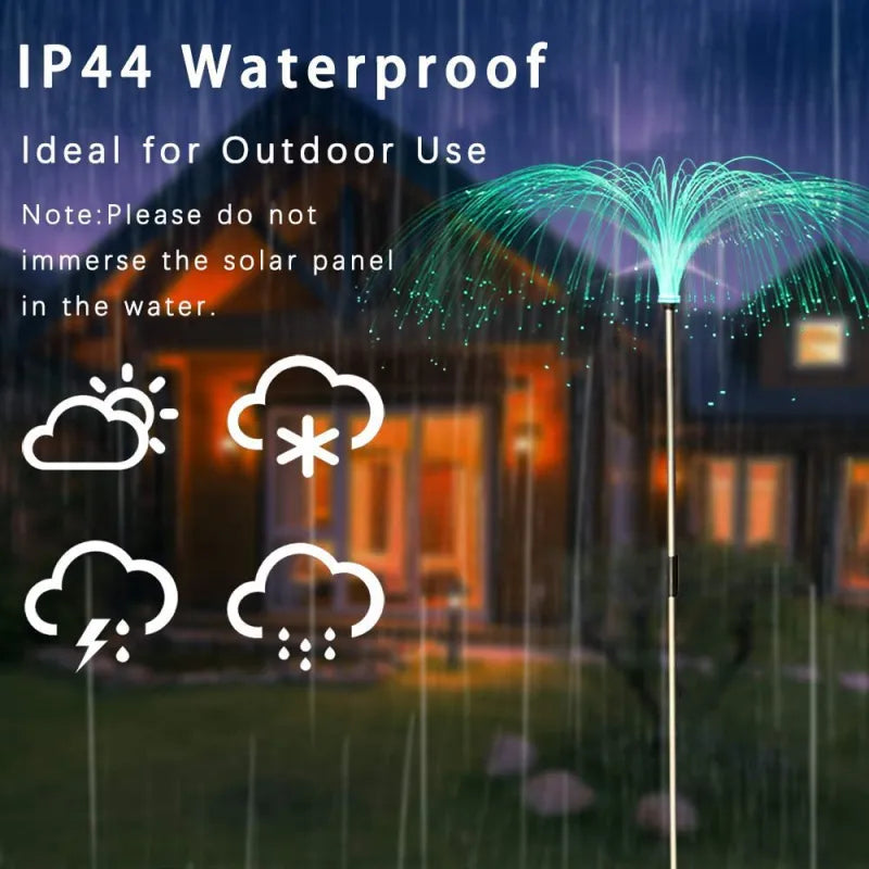 Solar Gartenleuchte mit Farbwechsel – LED Rasenlicht für Garten & Terrasse, Feuerwerk Design