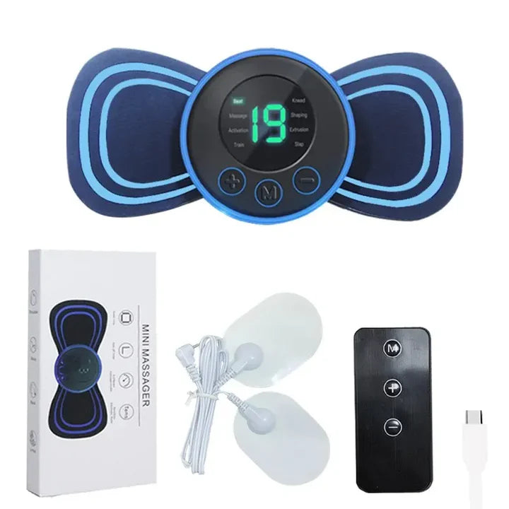 Tragbarer Elektrischer Nackenmassager | Mit Pad & Fernbedienung für gezielte Entspannung