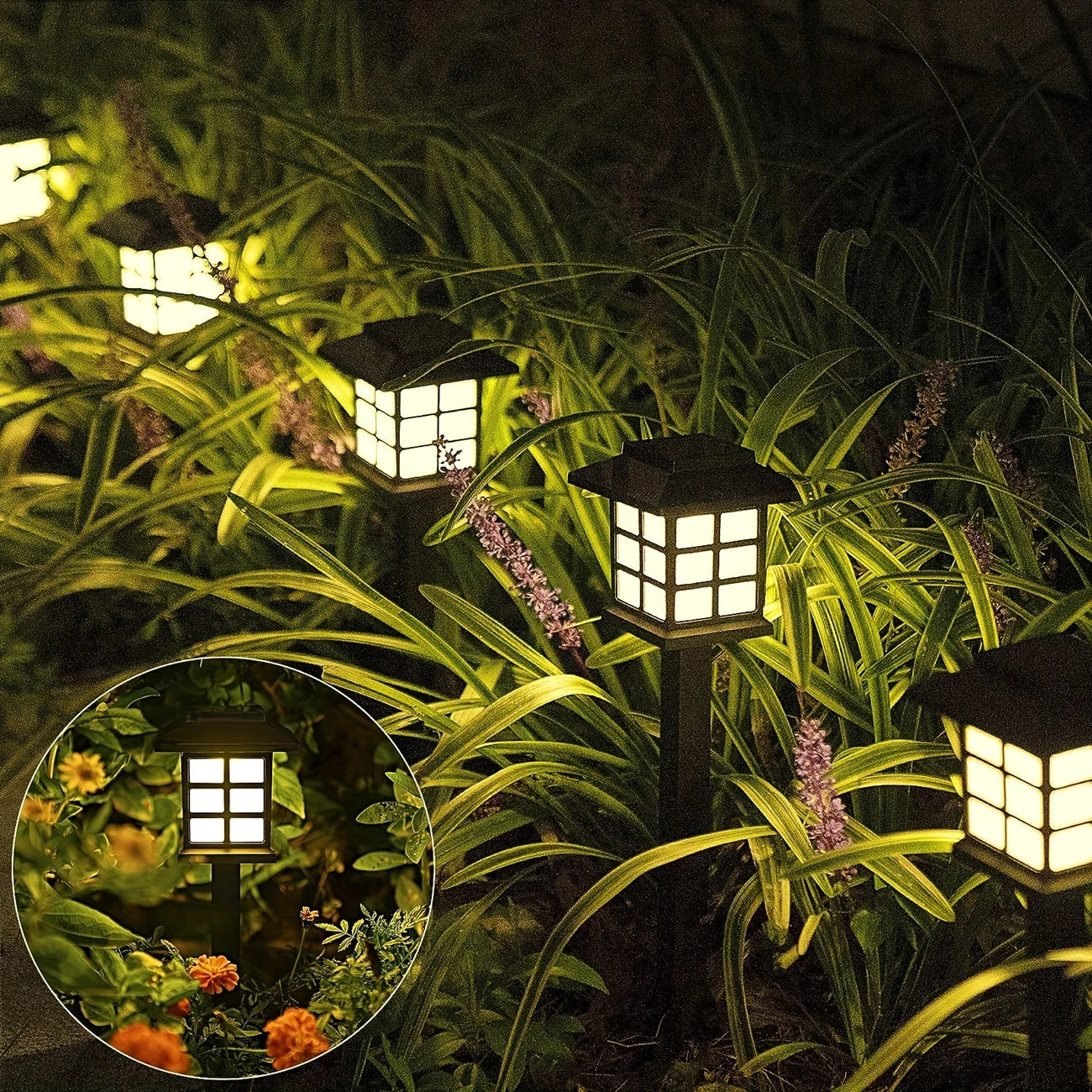 Solar Gartenleuchten im Laternenstil – Wasserdichte LED Wegbeleuchtung für Außenbereiche