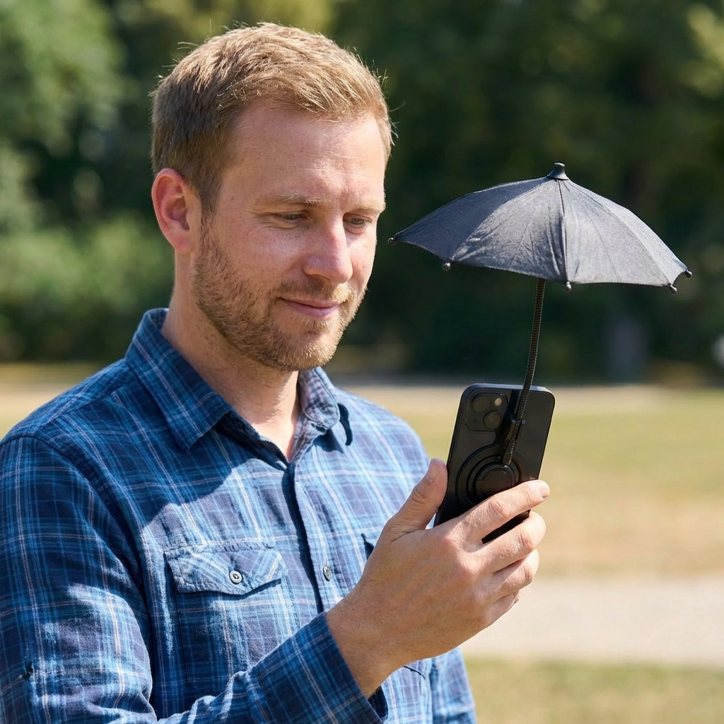 Magnetischer Mini-Handy-Sonnenschirm – ausziehbarer Halter für flexiblen Sonnenschutz unterwegs