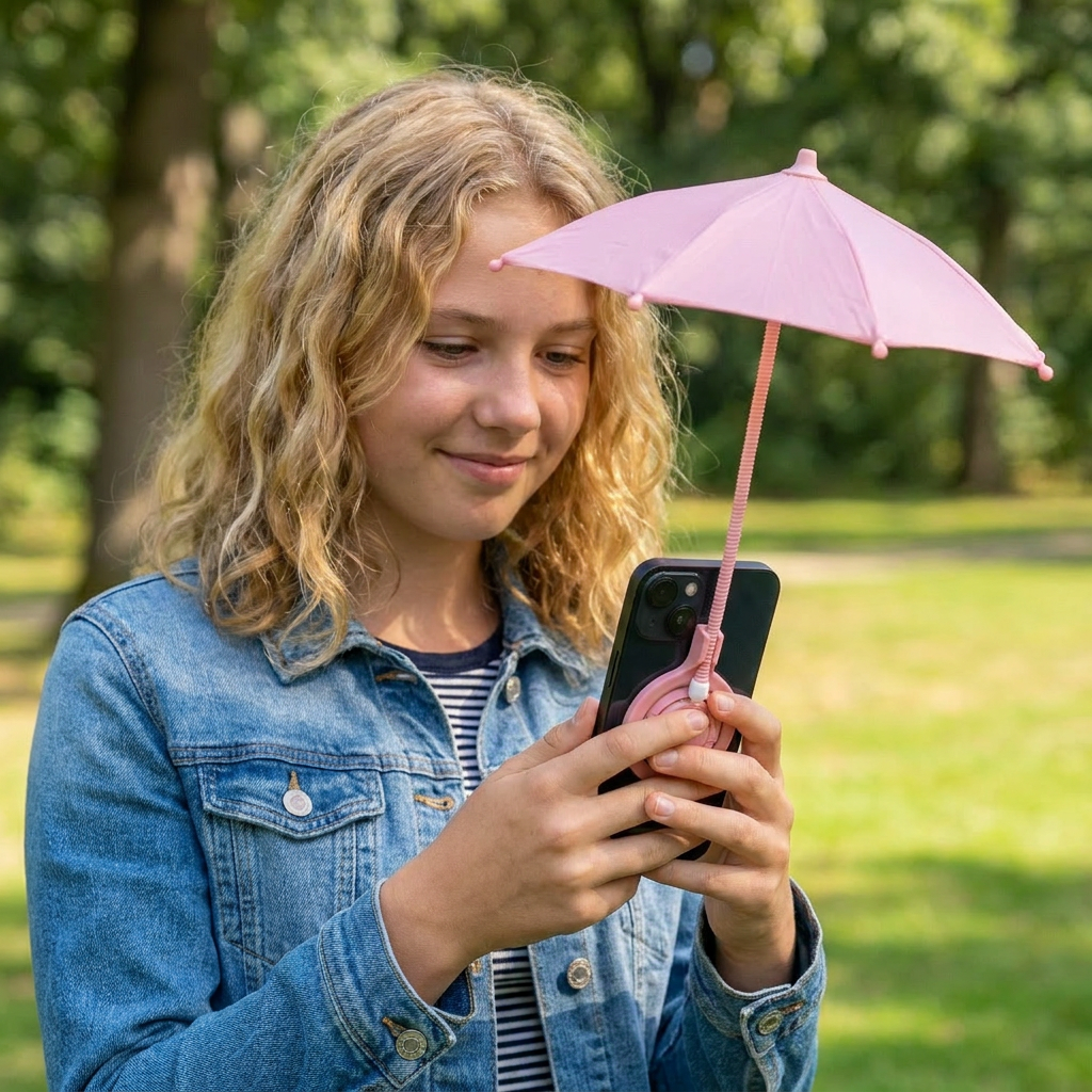 Magnetischer Mini-Handy-Sonnenschirm – ausziehbarer Halter für flexiblen Sonnenschutz unterwegs