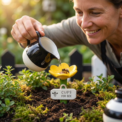 Blumenförmige Bienen-Tränke - Bunte Wasserspender für den Garten