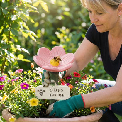 Blumenförmige Bienen-Tränke - Bunte Wasserspender für den Garten