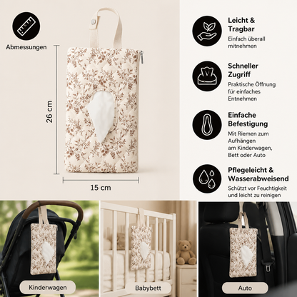 Hängender Taschentuchhalter für Kinderwagen, Babybett & Auto