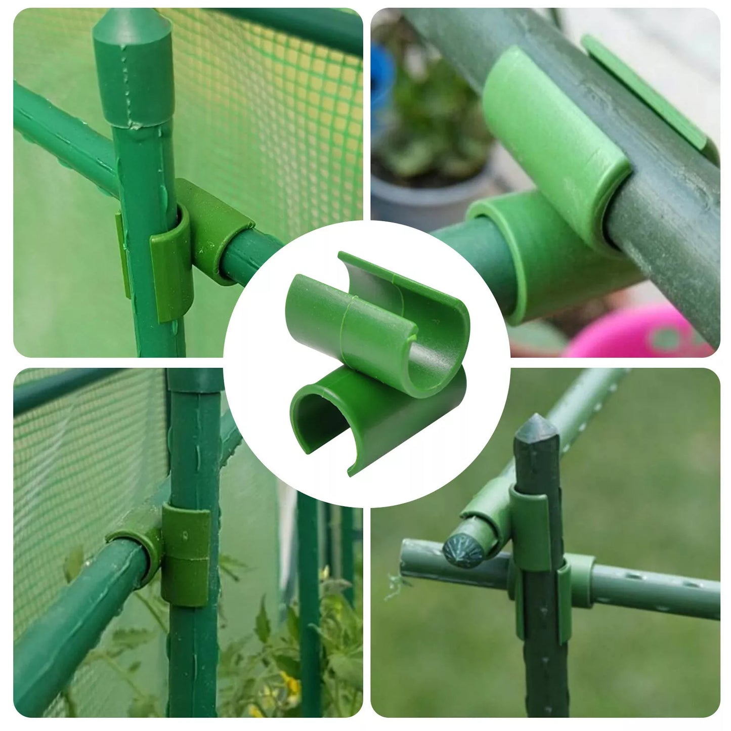 Pflanzenstützclip für Gartenzäune – Praktische Cliphalterung für Stangen und Netz