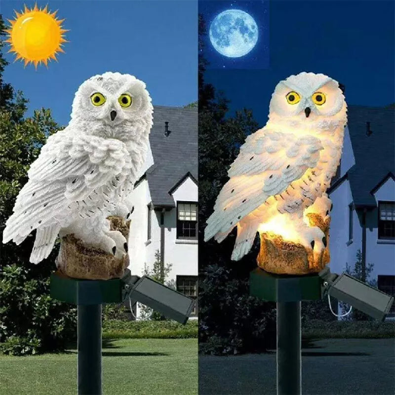 Solar Gartenleuchte Eule – LED Außenleuchte für Garten, Terrasse und Balkon, wetterfest