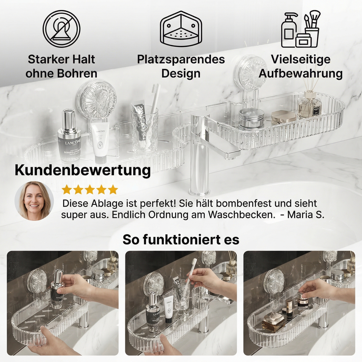 Saugnapf Waschbecken Ablage