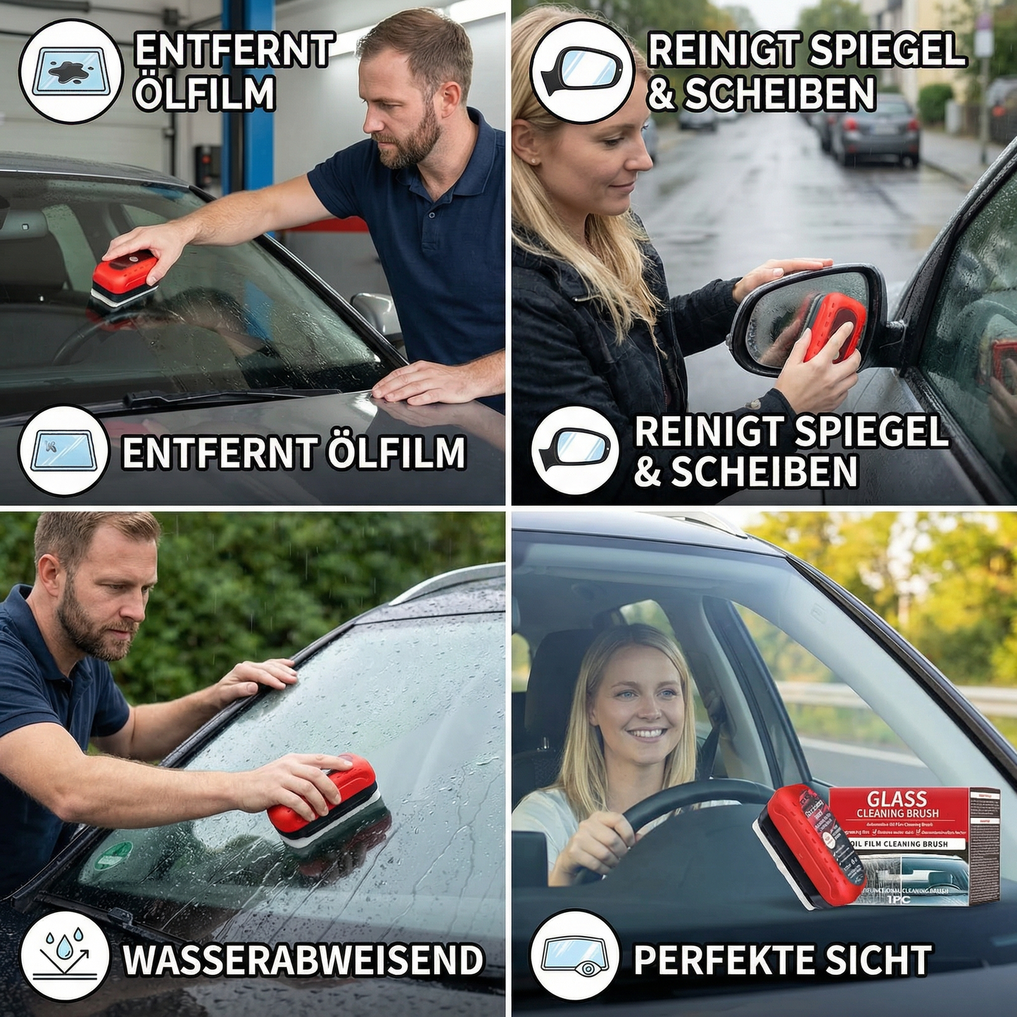 Wasserabweisende Ölschicht Bürste für Perfekte Sicht