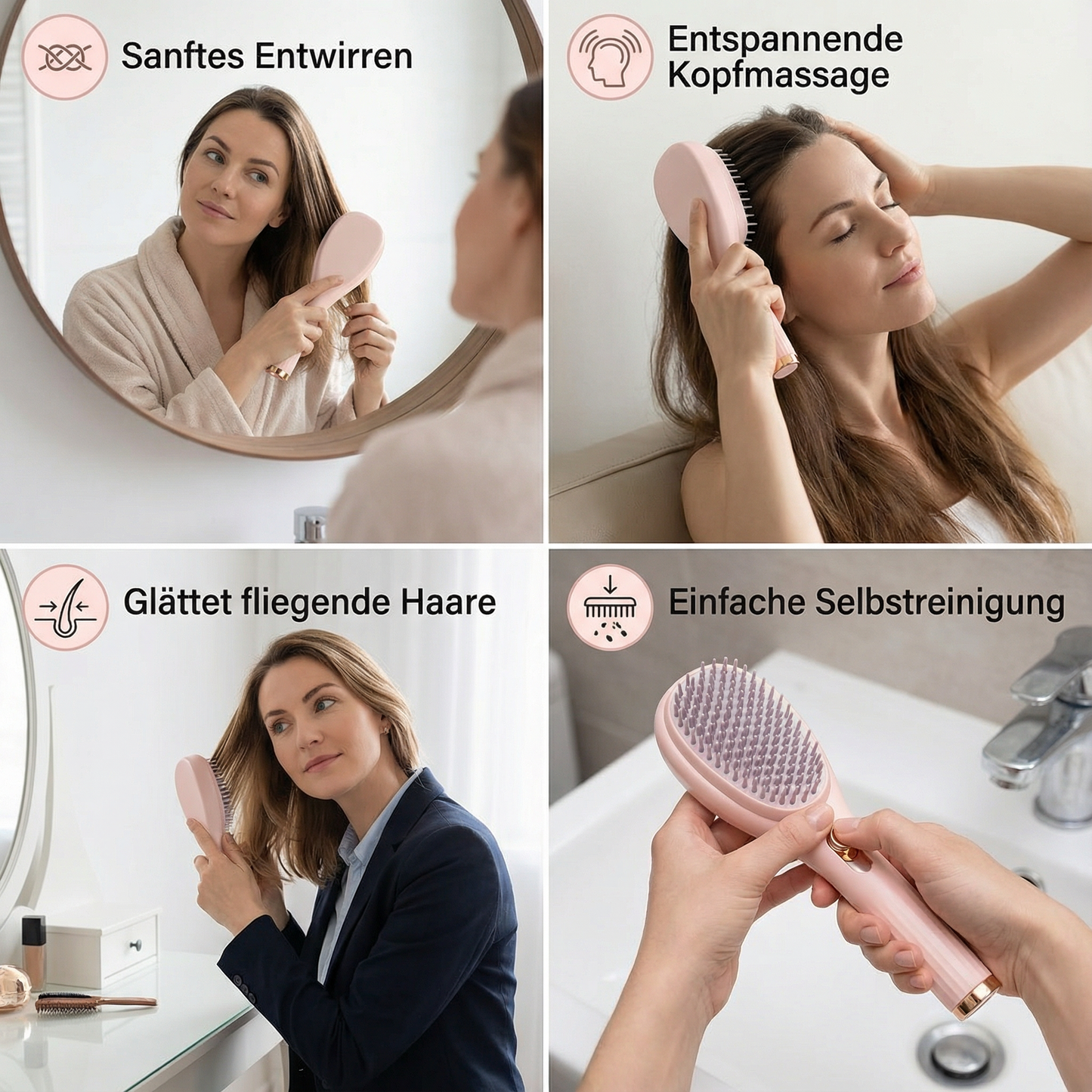 Einfach zu Reinigender Massage Haarkamm